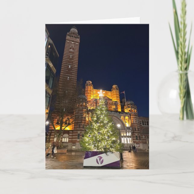 Tarjeta Navidades en la Catedral de Westminster, Londres,  (Anverso)