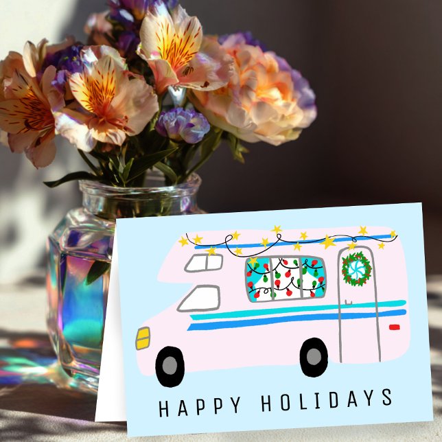 Tarjeta Navidades encantadores Camper Vintage RV Xmas (Charming Christmas Camper Vintage RV Xmas Card
)