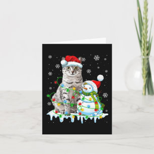 Tarjeta Navidades encienden a Snowman egipcio Mau Cat Pet 