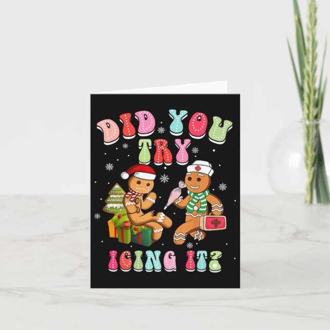 Tarjeta Navidades Enfermeras De La Escuela Xmas ¿Intentast (Anverso)