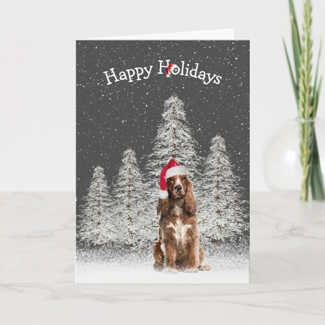 Tarjeta Navidades English Springer Spaniel (Anverso)