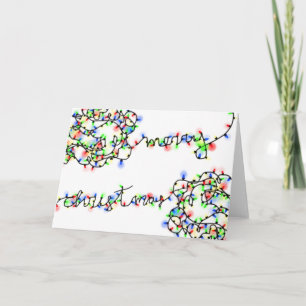 Tarjeta Navidades entremezclados alumbran "Feliz Navidad"