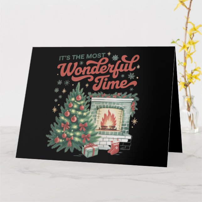 Tarjeta Navidades es la época más maravillosa (flor amarilla)