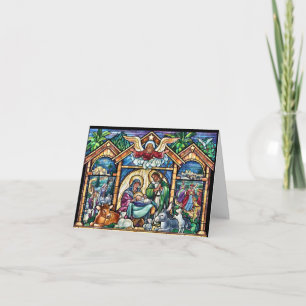 Tarjeta Navidades Escena de la Natividad Feliz Navidad