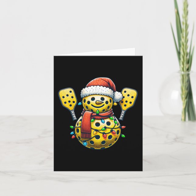 Tarjeta Navidades escogen a Snowman Santa Hat (Anverso)