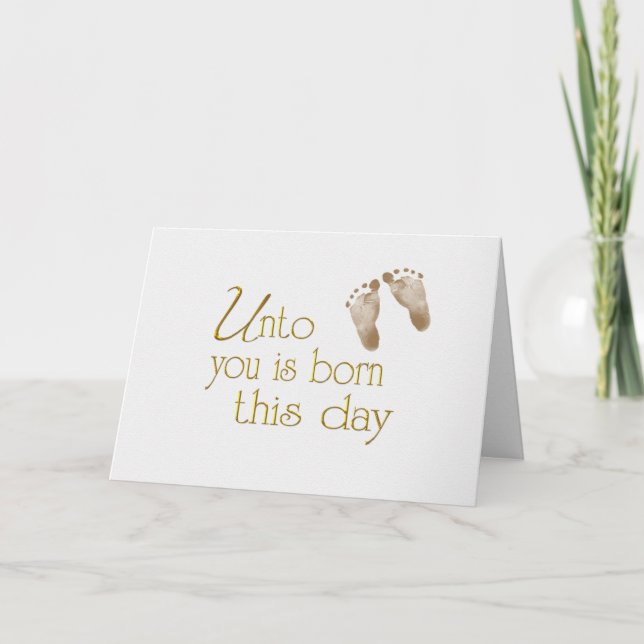 Tarjeta Navidades Escritura con huellas de bebé (Anverso)