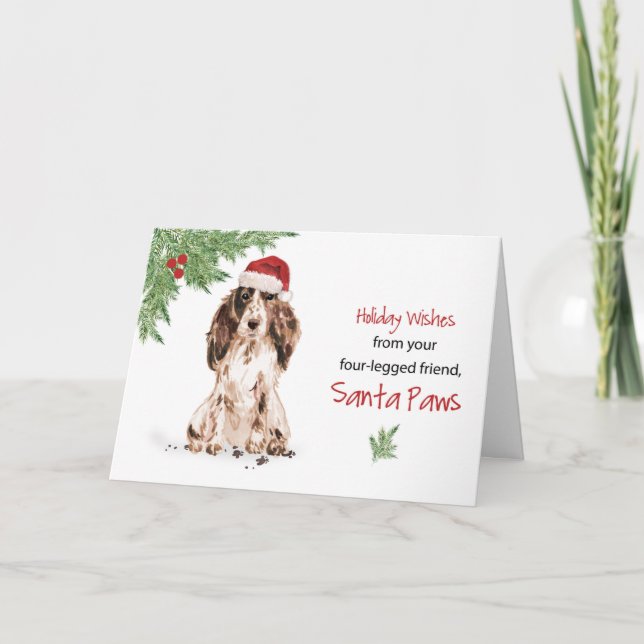 Tarjeta Navidades españoles de Cocker marrón de perro en t (Anverso)