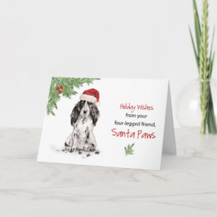 Tarjeta Navidades españoles de Cocker negro de perro en to