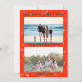 Tarjeta Navidades estacionales de fotos familiares muy mer