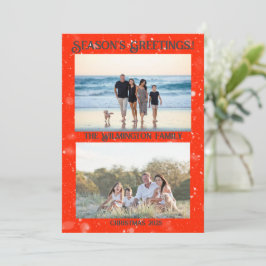Tarjeta Navidades estacionales de fotos familiares muy mer
