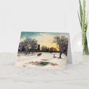 Tarjeta Navidades Eve, 1889, pintura vintage,