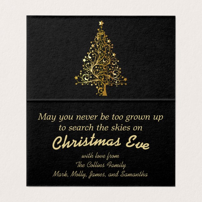 Tarjeta Navidades Eve Gold Tree (Interior desplegado)