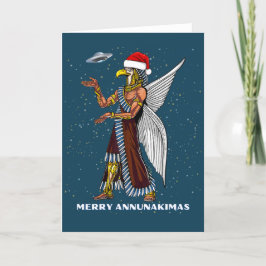 Tarjeta Navidades extranjeros del antiguo OVNI Annunaki