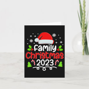 Tarjeta Navidades familiares 2023 Santa Hat Light Pajamas