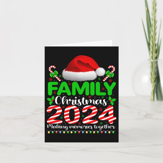 Tarjeta Navidades Familiares 2024 Graciosas Xmas Pjs Hombr (Anverso)