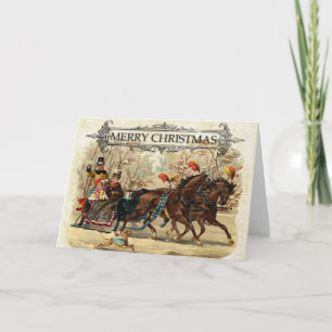 Tarjeta Navidades familiares de época