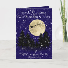 Tarjeta Navidades familiares de Santa Lughting se doblan