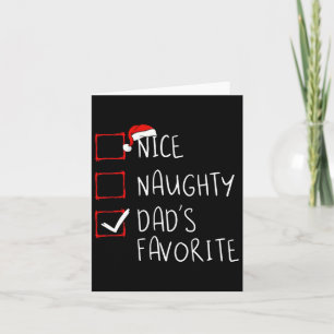 Tarjeta Navidades favoritos de Naughty Dad lista de fans d