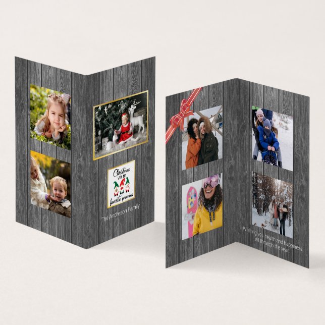 Tarjeta Navidades Favoritos Gnomies Foto de la familia de  (Interior y exterior)