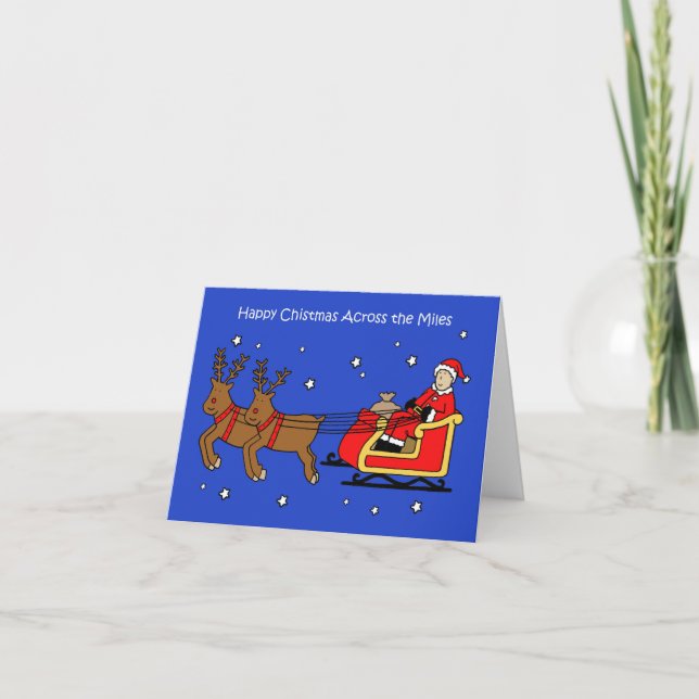 Tarjeta Navidades felices a lo largo de las millas (Anverso)