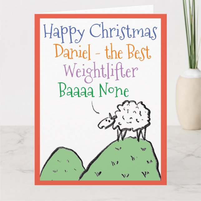 Tarjeta Navidades felices a Navidades de Weightlifter (Anverso)