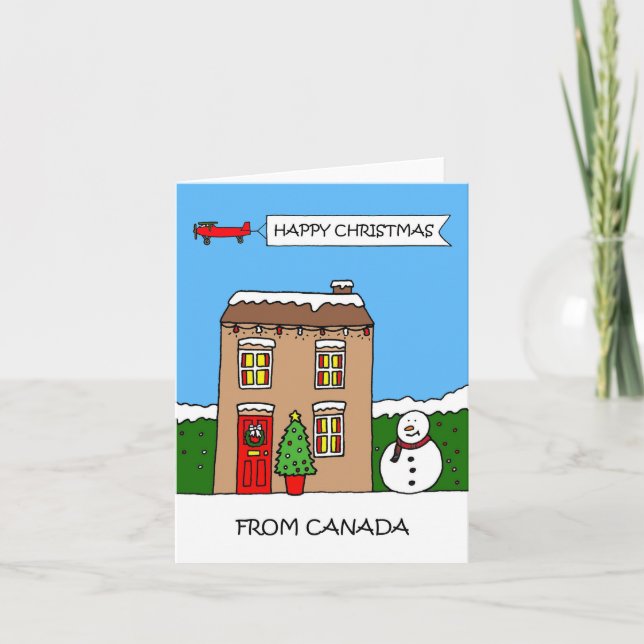 Tarjeta Navidades felices de Canadá (Anverso)