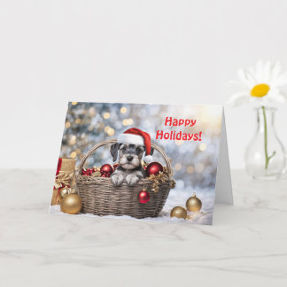 Tarjeta Navidades Felices Fiestas, Perro de Cachorro Schna
