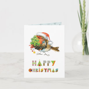 Tarjeta Navidades felices Robin