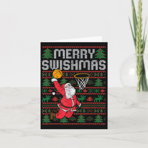 Tarjeta Navidades feos de baloncesto Navidad Santa Sports 