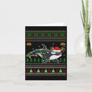 Tarjeta Navidades feos de la ballena orca sudaderos Santa 