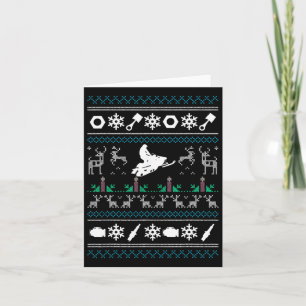 Tarjeta Navidades feos de moto de nieve conductores de mot