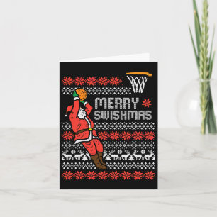 Tarjeta Navidades feos del baloncesto de Swishmas Feliz Na