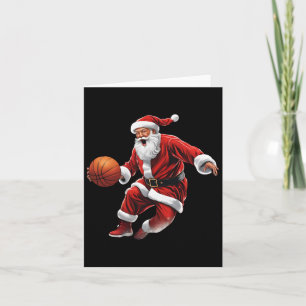 Tarjeta Navidades feos del básquetbol Santa Slam Dunk