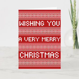 Tarjeta Navidades feos estilo suéter Feliz Navidad