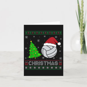 Tarjeta Navidades feos sudan en árbol de navidad de voleib