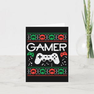 Tarjeta Navidades feos Sweater Retro Video Game Xmas Boys