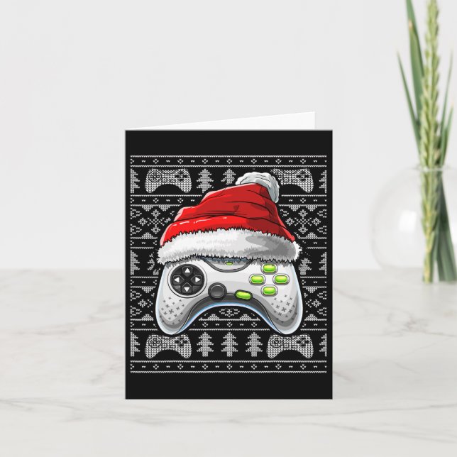 Tarjeta Navidades feos Video Game Controller Navidad Gam (Anverso)