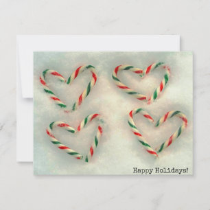 Tarjeta Navidades Festejan Corazones De Cañón Con Nieve Re