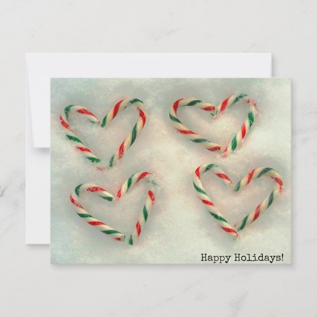 Tarjeta Navidades Festejan Corazones De Cañón Con Nieve Re (Anverso)