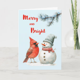 Tarjeta Navidades festejan mora y brillante hombre de niev