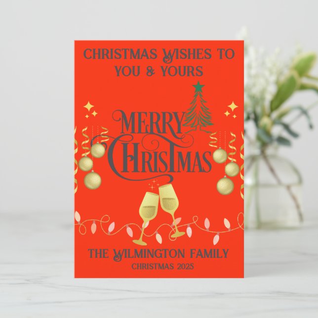 Tarjeta Navidades Festividad Muy Merry (Anverso de pie)