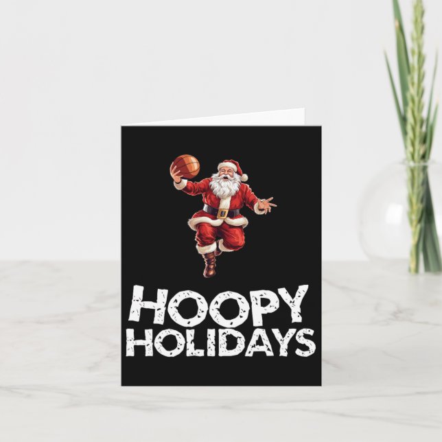 Tarjeta Navidades festivos Baloncesto Santa (Anverso)