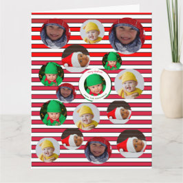 Tarjeta Navidades festivos de cuatro fotos 🎄 personalizad