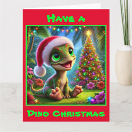 Tarjeta Navidades festivos de dinosaurios bebés