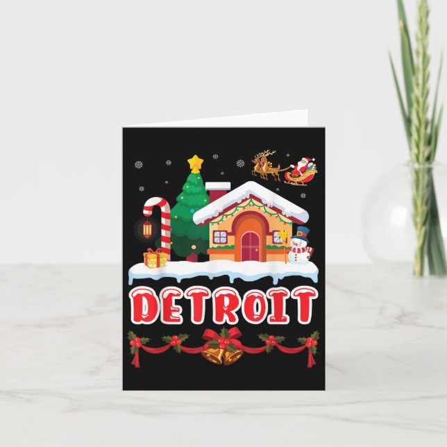 Tarjeta Navidades festivos en Detroit Winter Wonderla (Anverso)