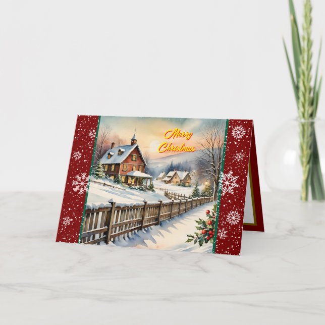 Tarjeta Navidades festivos hermosa colección moderna (Anverso)