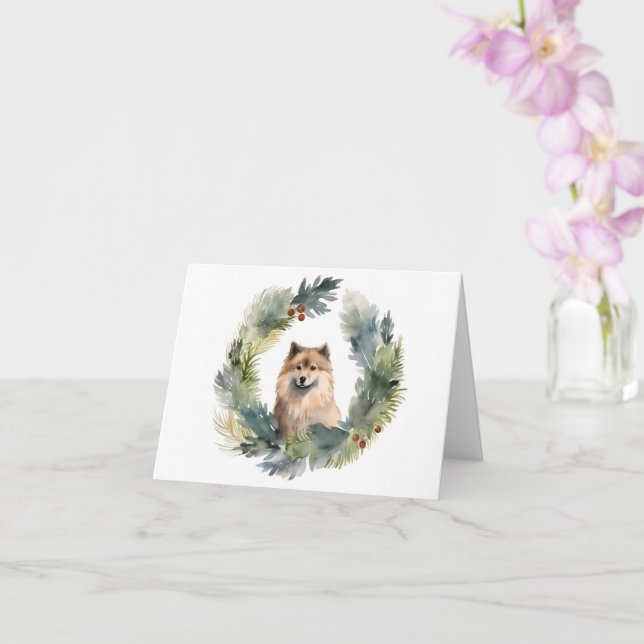 Tarjeta Navidades finlandeses de lappund Wreath Festimes P (Orquídea)
