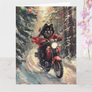 Tarjeta Navidades finlandeses de motocicletas para perros