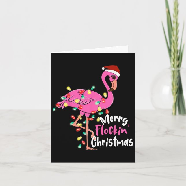 Tarjeta Navidades Flamingo Xmas (Anverso)