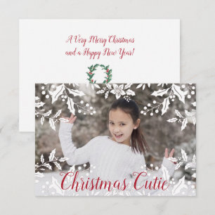 Tarjeta Navidades Foto con Navidades Cortie texto